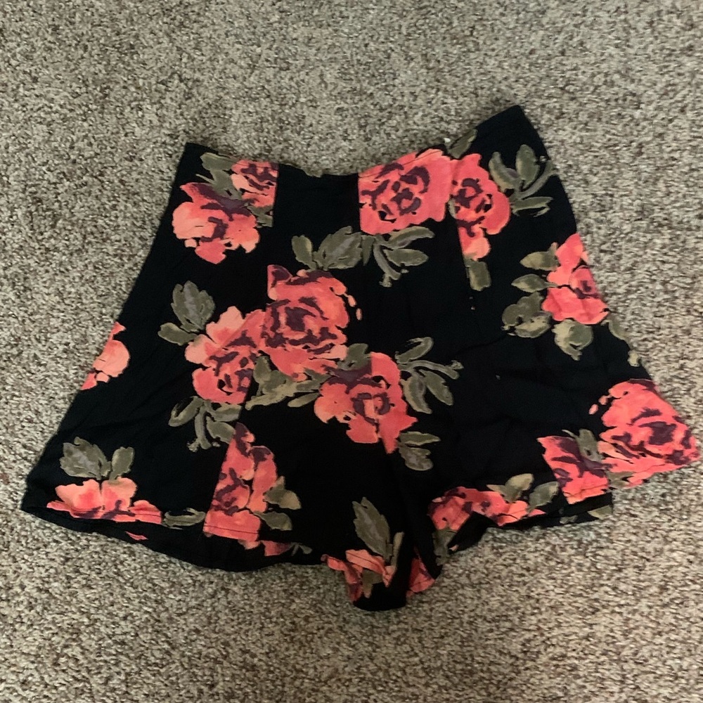 Floral High Waisted Shorts/Skort